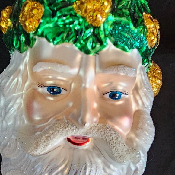 Merck Old World Christmas Festive Father Face Head Holiday Ornament Santa Claus - Picture 2 of 5